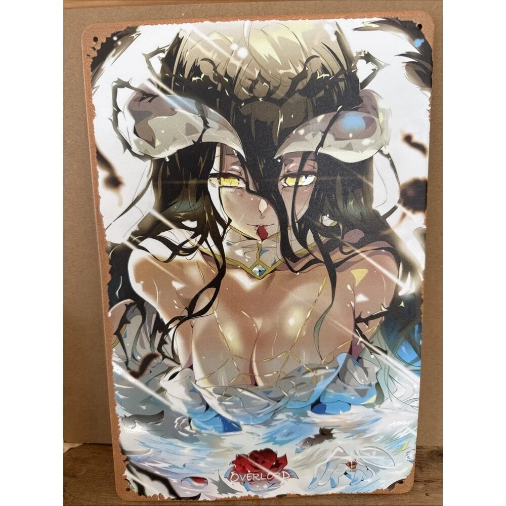 Anime Metal Sign Overlord Albedo Poster Wall Art 8x12”
